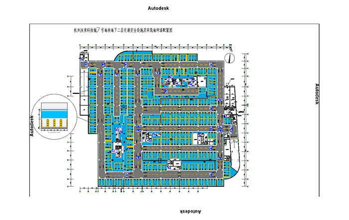 杭州地下停車場(chǎng)CAD平面圖設(shè)計(jì)
